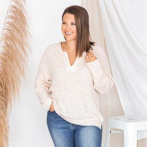NEW! Pink Lily THIS TIME AROUND TAUPE SWEATER Medium